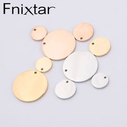 Charms Fnixtar 1.8mm Thickness DIY Blank Stamping Round Discs Mirror Polish Stainless Steel Engrave Charm Disk 251512mm 20piecelot 230325