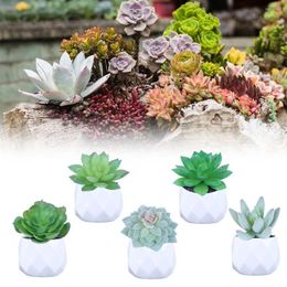 Decorative Flowers Model Desktop Ornament Home Decoration Artificial Succulent Bonsai Lifelike Plants Faux Greenery Simulation Aloe Potted