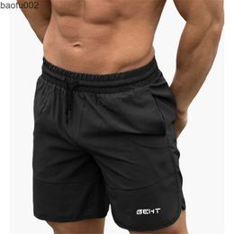 Men's Shorts brand Men Gyms Fitness Loose Shorts Bodybuilding Joggers Summer Quick-dry Cool Short Pants Male Casual Beach Brand Sweatpants W0327