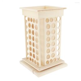 Storage Bottles Salon Wood Rotating Essential Oil Bottle Holder Display Stand