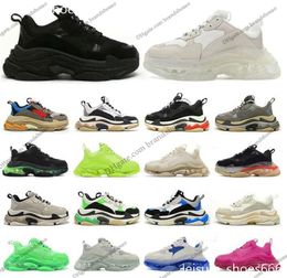 Scarpe casual Parigi Triple S Scarpe da ginnastica con suola trasparente Papà Sneaker Nero Oversize Uomo Donna Beige Runner di migliore qualità Chaussures Balenciagas scarpe balencaiga