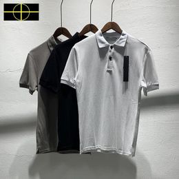 Men's Polos 2023 Classic Design Chest Patch Embroidery Polo Men Women Cotton Turn-Down Collar Cross Badge Shirt