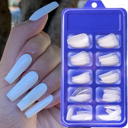 False Nails 100pcs ABS Fake Full Cover Long Ballerina Acrylic Nail Art Tips Extension White Clear Natural Manicure Tools