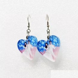 Sublimation Blanks Clear Plastic Love Heart Earrings Blank For Custom Po Printing With Earhook Drop De Dhoky