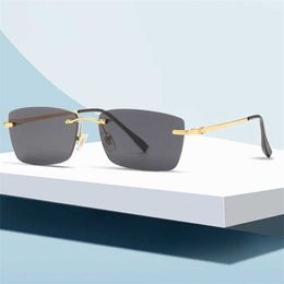 Designer Men's and Women's Beach Couple Sunglasses 20% Off frameless optical glasses frame Square fashion versatile