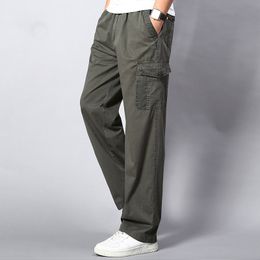 Men's Pants Men's Cargo Pants Casual Autumn Pockets Pants Men Outwear Streetwear Straight Slacks Long Baggy Large Trousers 5XL Clothes 230327