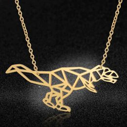 Pendant Necklaces Stainless Steel Animal Dinosaur Fashion Necklace For Women Female Trendy Jewellery Personality Jewellery Wholesale