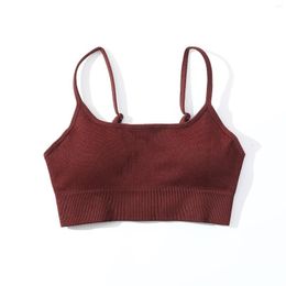 Yoga Outfit Sexy Crop Top Women Bra Seamless Fitness Sports Ribbed Suspender Underwear Gym Workout Clothes Female Push Up Bras