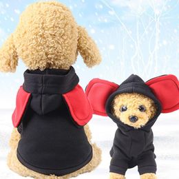 Dog Apparel Winter Warm Small Hoodies Clothes For Puppy Cat Cute Big Ear Design Pet Coats Chihuahua Yorkie Poodles Jacket Coat