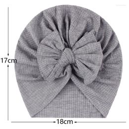 Hair Accessories 2023 Baby Toddlers Fabric Bow Turban Beanie Hat Bowknot Po Props