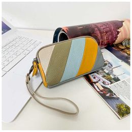 Wallets High Quality Genuine Cow Leather Women's Purse Spring New Luxury Designer Girls patchwork Color Wallet G230327