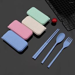 Dinnerware Sets Folding 3 In 1 Flatware Cutlery Fork Chopsticks Spoon Set Camping Hiking Outdoor Travelling Camp Tableware