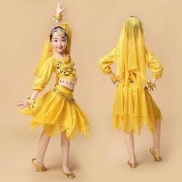 Stage Wear 2023 Sari Girls Dress Orientale Enfant Costumes For Kids Oriental Dance Belly Dancer Clothes Set