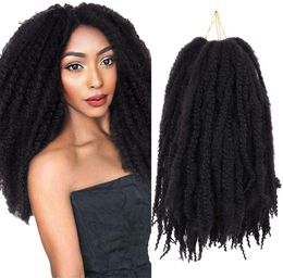 Synthetic Fibre Marley Braid Afro Kinky Braid Hair 100% Kanekalon Wholesale 18 Inch 100g Afro Kinky Twist Hair Marley Hair Braid