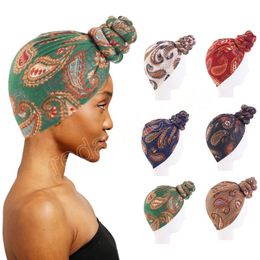 Muslim Hijab Women Beanie Cap Long Shawl Scarves Ladies Paisley pattern cotton voile head scarf knot turban head wrap Hijabs