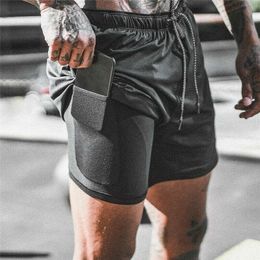 Men's Shorts Men 2 in 1 Running Shorts Jogging Gym Fitness Training Quick Dry Beach Short Pants Male Summer Sports Workout Bottoms Clothing 230327