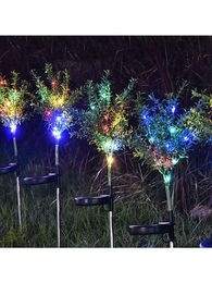 Lawn Lamps 2PCs 15 Colourful LED Solar Christmas Tree Lights Garden Decoration String Lamp Courtyard IP65 Waterproof Light Fairy