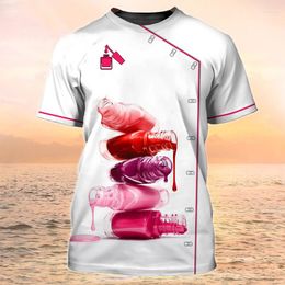 Women's T Shirts 2023 Summer T-shirt Celebrity Chef 3D Printed Men's Short Sleeve Neutral Nail Polish Women Korean Cute Top