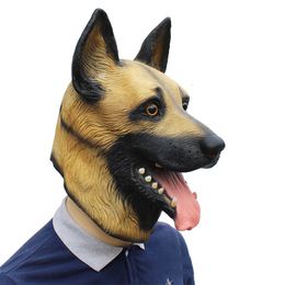 Party Masks 3D Cosplay Dog Headgear Animal Full Face Adult Latex Mask Masquerade Fancy Funny Costume Party Decor Props Husky Akita Dog 230327