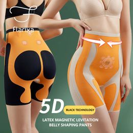 Womens Shapers Flarixa 5D Latex Flat Belly Sheathing Panties Postpartum Butt Lift Safety Shorts Slimming Abdominal Waist Trainer Body Shaper 230327