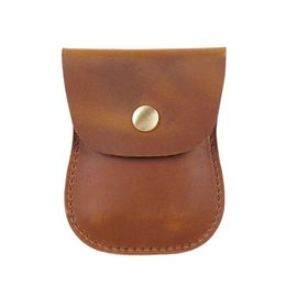 Wallets Moterm Handmade Genuine Leather Unisex Coin Purse Cowhide Holder Retro Money Pocket Men Wallet Mini Storage Bag G230327