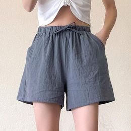 Running Shorts Cotton Flax Women Short Pants High Waist Pole Dance Ruffled Pant Sports Mini Tight Pleated Fitness Yoga