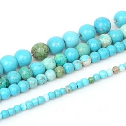 Stone 8Mm 1Strand/Pack Natural Calaite Beads Round Loose Spacer For Jewellery Making Diy Bracelet Necklace 4/6/8/10Mm Drop Dhf92