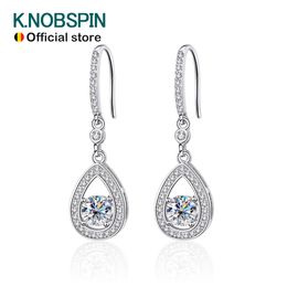 Stud KNOBSPIN D VVS1 Drop Earrings for Woman Wedding Jewely with GRA s925 Sterling Sliver Plated 18k White Gold Earring 230325