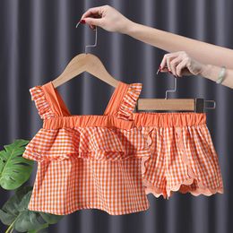 Clothing Sets Kids Clothes Girls Ruffles Sleeveless Summer Spanish Tops Shorts 2pcs Outfits 230325