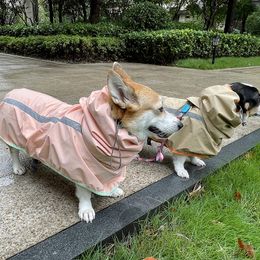 Dog Apparel Pet Accessories YorkDog Clothes Rain Coat Dog Waterproof Dog Coat Jacket with Safety Reflective Strip Poncho Waterproof Raincoat 230327