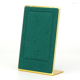 Jewellery Pouches Fashion Dark Green Flat Microfiber Leather Metal Plate Necklace Pendant Earring Display Stand For Organiser Holder Rack