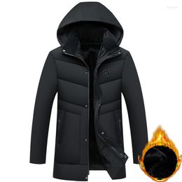 Men's Down Mens Parkas Winter Fashion Thick Warm Padded Jacket Casual Hooded Plus Velvet Cotton-padded Jackets Male Jaqueta Masculino