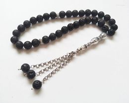 Strand 8mm Design Islamic Gift 33pcs Natural Lava Stone Tasbih And Bracelet Set For Wedding