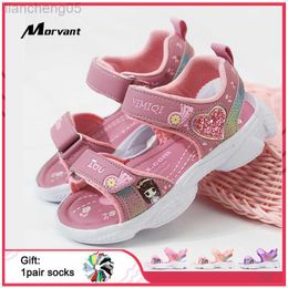 Sandals Kids Girls Sandals Soft Princess Sandals Lightweight Shining Print Baby Shoes Comfortable Summer Kids Sandals W0327