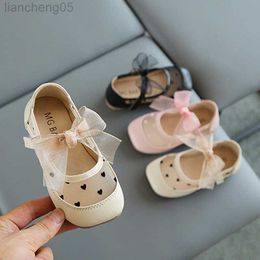 Sandals Girls Sandals Mesh Mary Janes Shoes For Kids Leather Shoes Hollow outs Bowtie Princess Shoes Breathable Child Shoe Baby Toddlers W0327