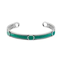 Modern designer bracelets for women letter heart birds eyes stripe phrase pattern Jewellery Aesthetics gem green plated silver men enamel ZB059 F23