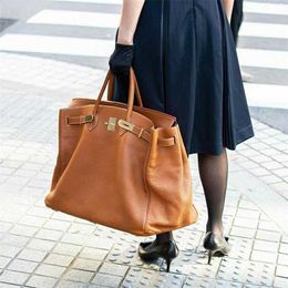 Platinum Large Handbags Limited Designer Brand 50cm Edition Bag Travel Luggage Bag Fitness Bag Soft Leath Capacity Bag
