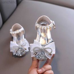 Sandals Girls Sandals 2023 New Summer Fashion Little Girl Princess Sandals Children Bow Sandals Baby Show Kids Shoes E649 W0327