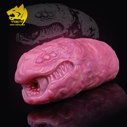 Masturbators YOCY Men Masturbators Animal Mouth Realistic Oral Sex Pleasure Soft Liquid Silicone Masturbation Cup Glans Stimulator Adult 18 230327