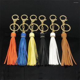 Keychains Fashion PU Leather Tassel Keychain Cute Key Ring Charm Women Bag Ornaments DIY Accessories Decorative Trinkets