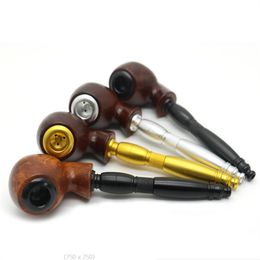 Smoking Pipes Gum wood apple style wooden pipe tobacco handmade resin pipe with Aluminium alloy free style gum wood pipe