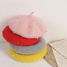 Hats 2023 Princess Baby Girls Lovely Pearl Beanies 11 Colours For Spring Autumn Winter