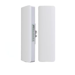 5G Router 2pcs Long Range Wireless Bridge Router 300Mbps 5G/2.4G Outdoor CPE Wireless POE Adapter for Elevator Monitoring Camera