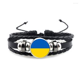 Charm Bracelets Fashion Jewellery Ukraine Country National Bracelet Flag Keychain Necklace Cufflinks Stud Earrings Ear Clip