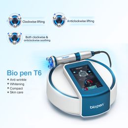 Rf Beauty Machine EMS Micro Current Electric Of Stimulates Collagen Regeneration Blue Light Therapy Bio Pen T6 360 Rotating Skin Lifting Beauty Device