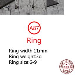 A87 S925 Sterling Silver Ring Fashion Retro Personality Cross Hip Hop Letter Net Red Versatile Punk Style Jewelry Gift for Lovers