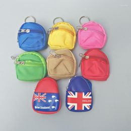 Keychains 50pcs/lot Mini Backpack Keychain Shoulder Bag Keyring Change Purse Key Chain Coin Shoolbag Ring