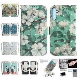 3D Flower Leather Wallet Cases For Samsung A34 5G A54 A04E A24 4G Motorola MOTO G73 G13 G23 G53 E13 Tiger Animal Cartoon Cat Panda Leopard Card ID Holder Flip Cover Pouch