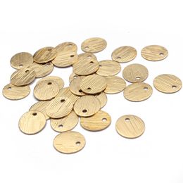 Charms 100pcs Textured Brass 9x10mm Small Round Charms Bracelet Tags Pendant For Handmade Necklace Earrings Jewellery Making Supplies 230325