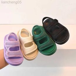 Sandals Summer Children Sandals Baby Cute Candy Color Barefoot Shoes Boys Adjustable Sports Sandals Girls Fashion Beach Sandals W0327